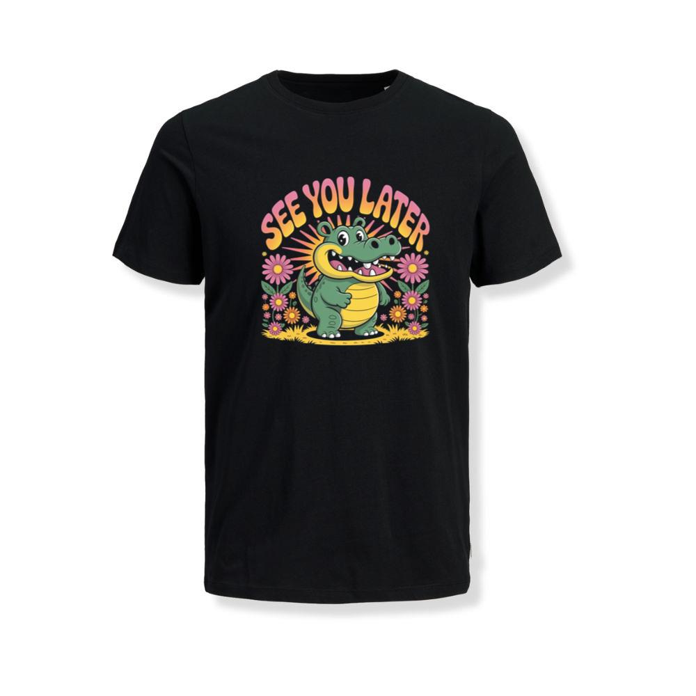 See You Later Crocodile Retro Cute Cartoon Design T-Shirt