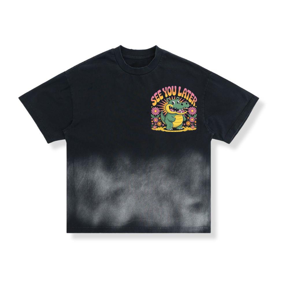 See You Later Crocodile Retro Cute Cartoon Design T-Shirt - Image 2