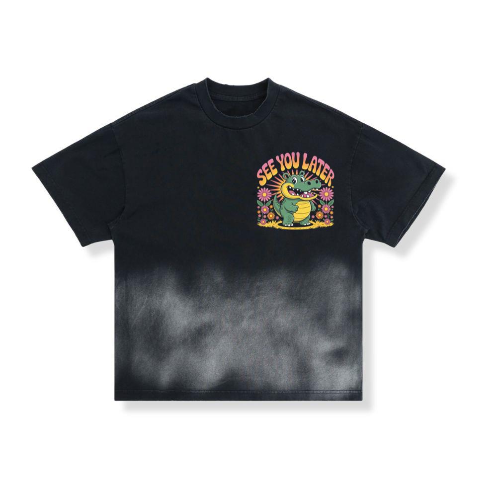 See You Later Crocodile Retro Cute Cartoon Design T-Shirt