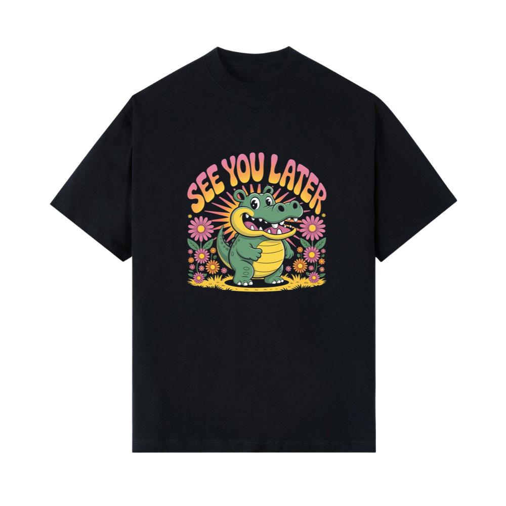 See You Later Crocodile Retro Cute Cartoon Design T-Shirts