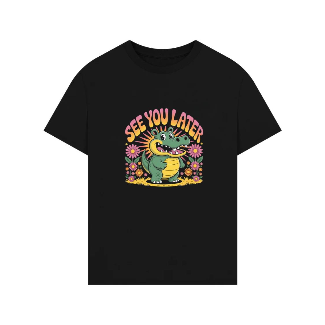 See You Later Crocodile Retro Cute Cartoon Design T-Shirts