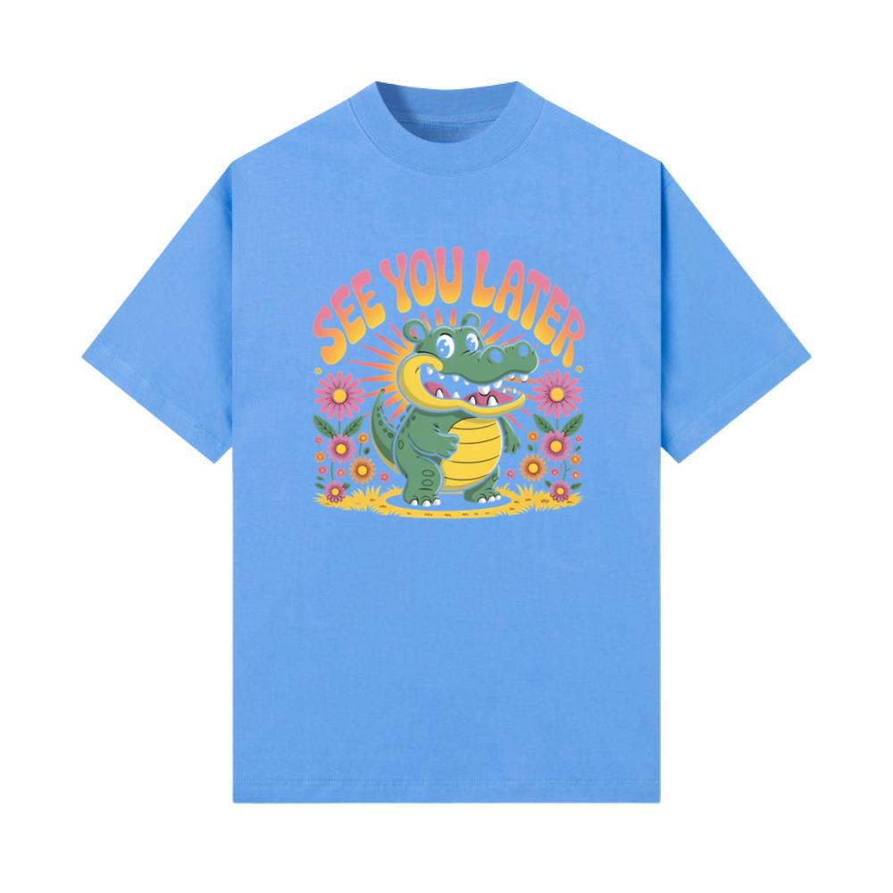 See You Later Crocodile Retro Cute Cartoon Design T-Shirts