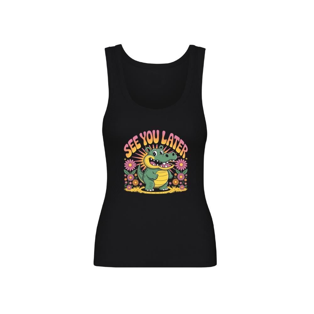 See You Later Crocodile Retro Cute Cartoon Design TankTop 