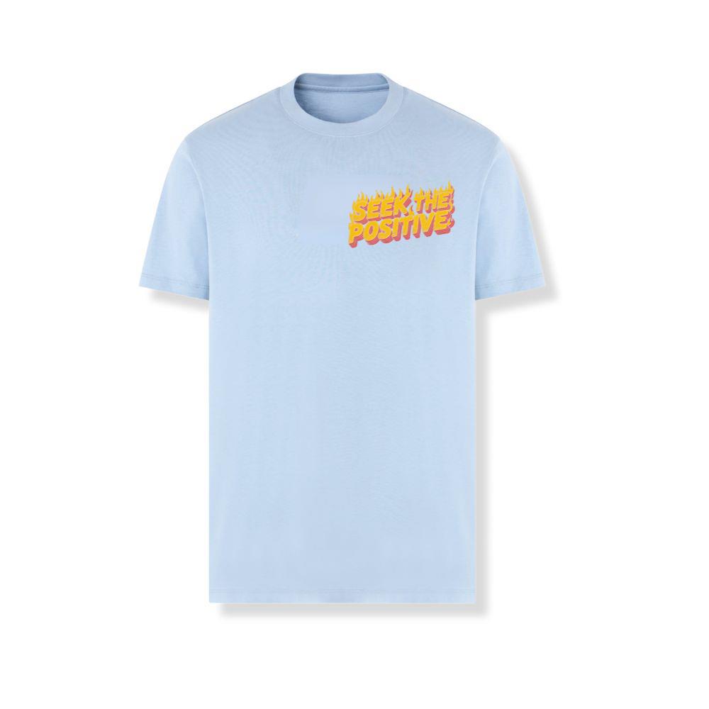 Seek the Positive Retro Flame Text Graphic T-Shirts