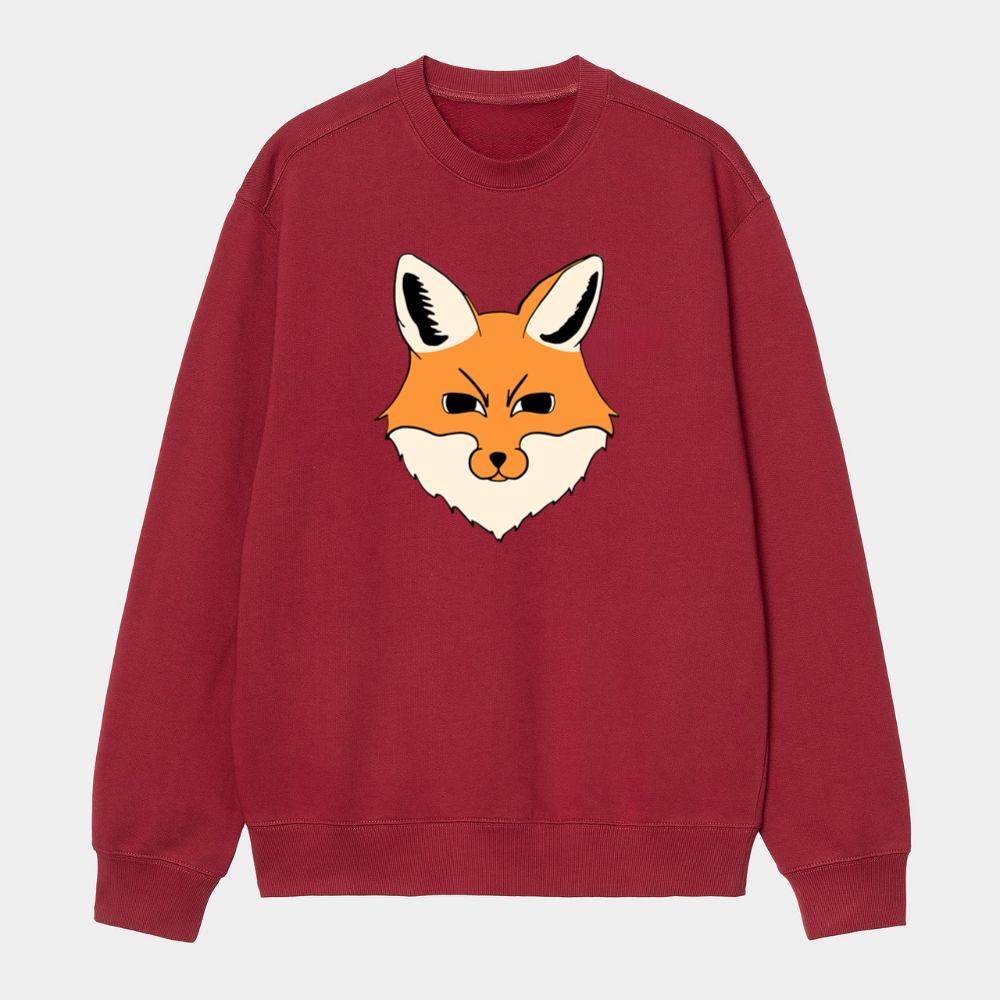 Serious Fox Head Illustration Sweatshirt
