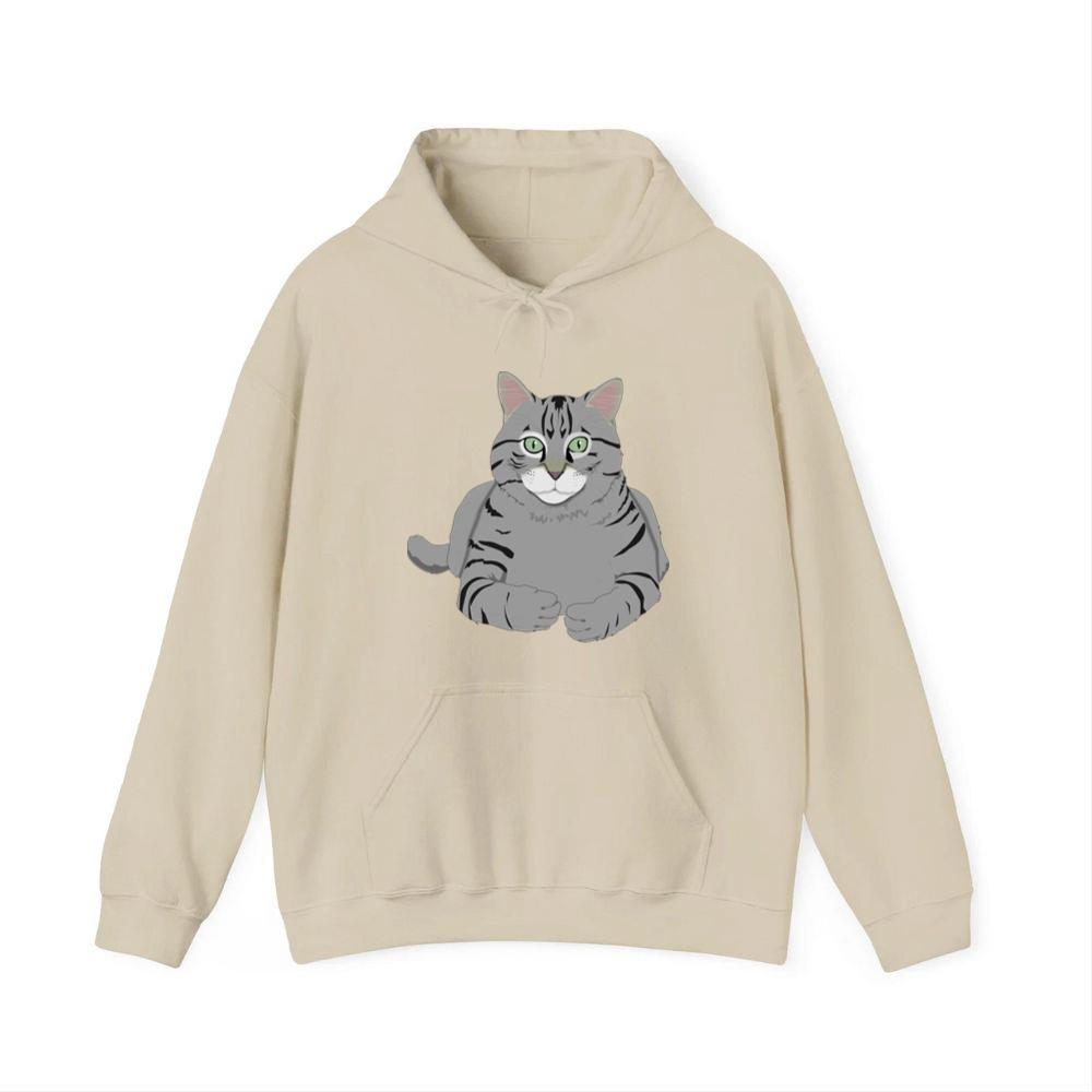 Serious Green-Eyed Tabby Cat Hoodies