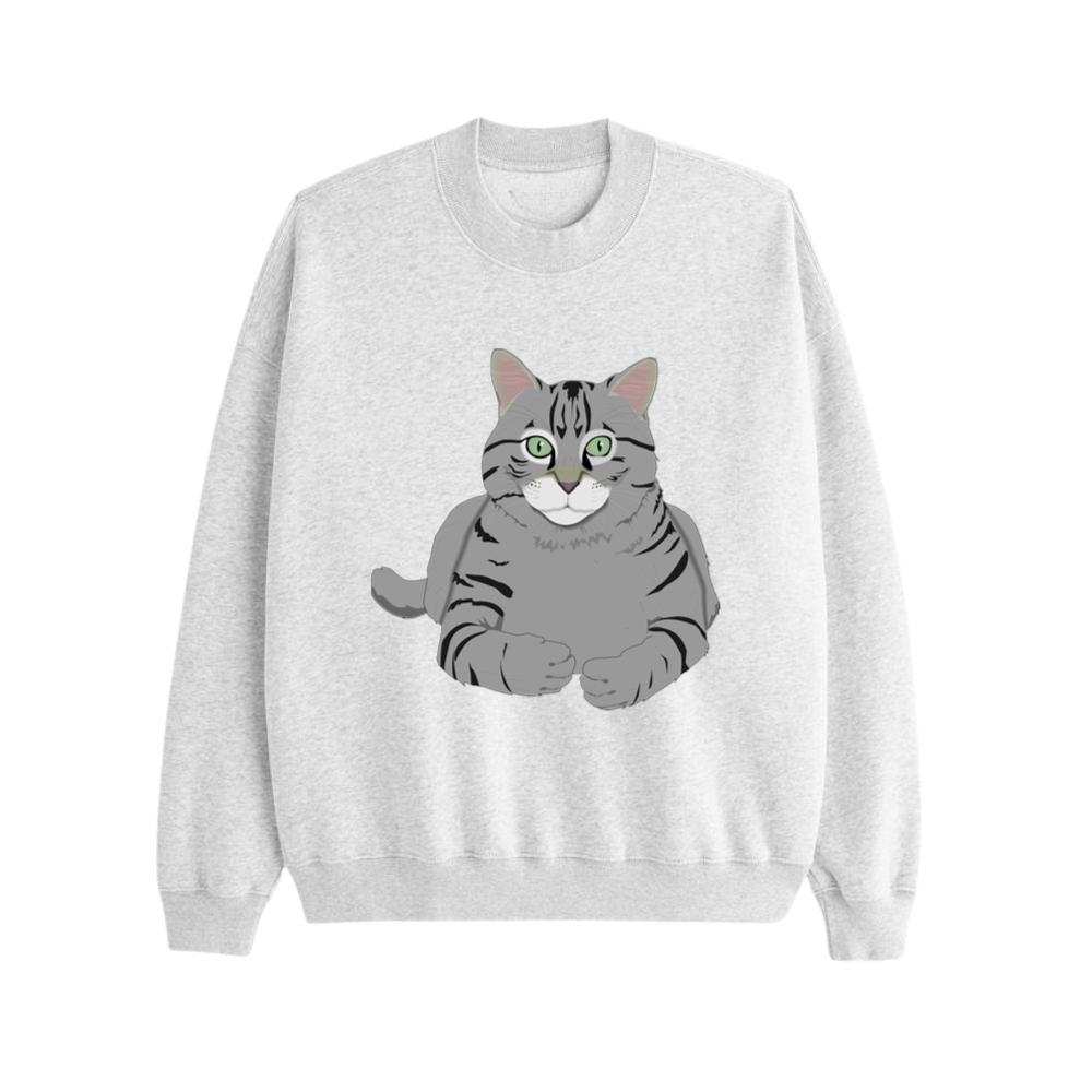 Serious Green-Eyed Tabby Cat Sweatsrhits