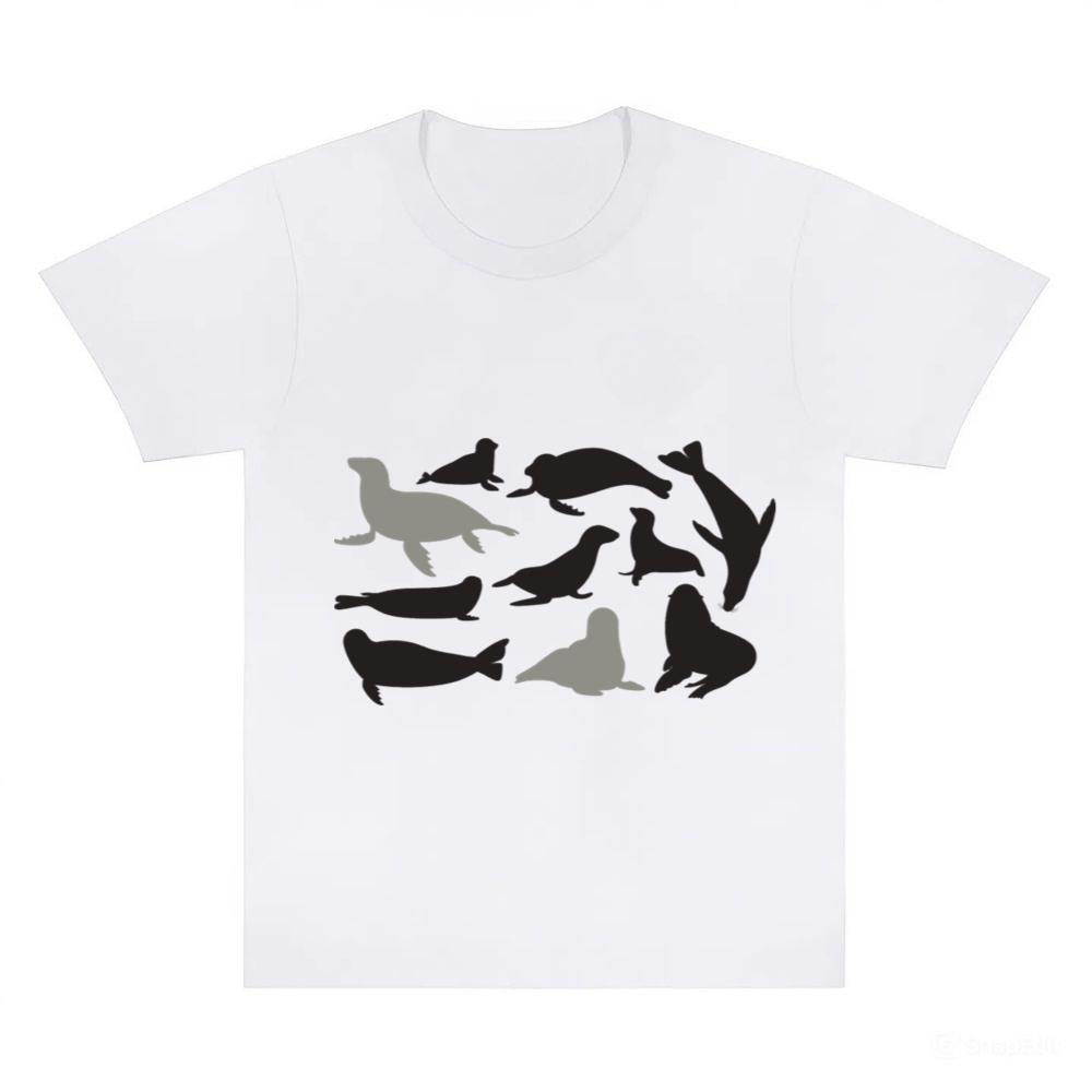 Set Of Different Acting Seal Animal Silhouettes T-Shirts