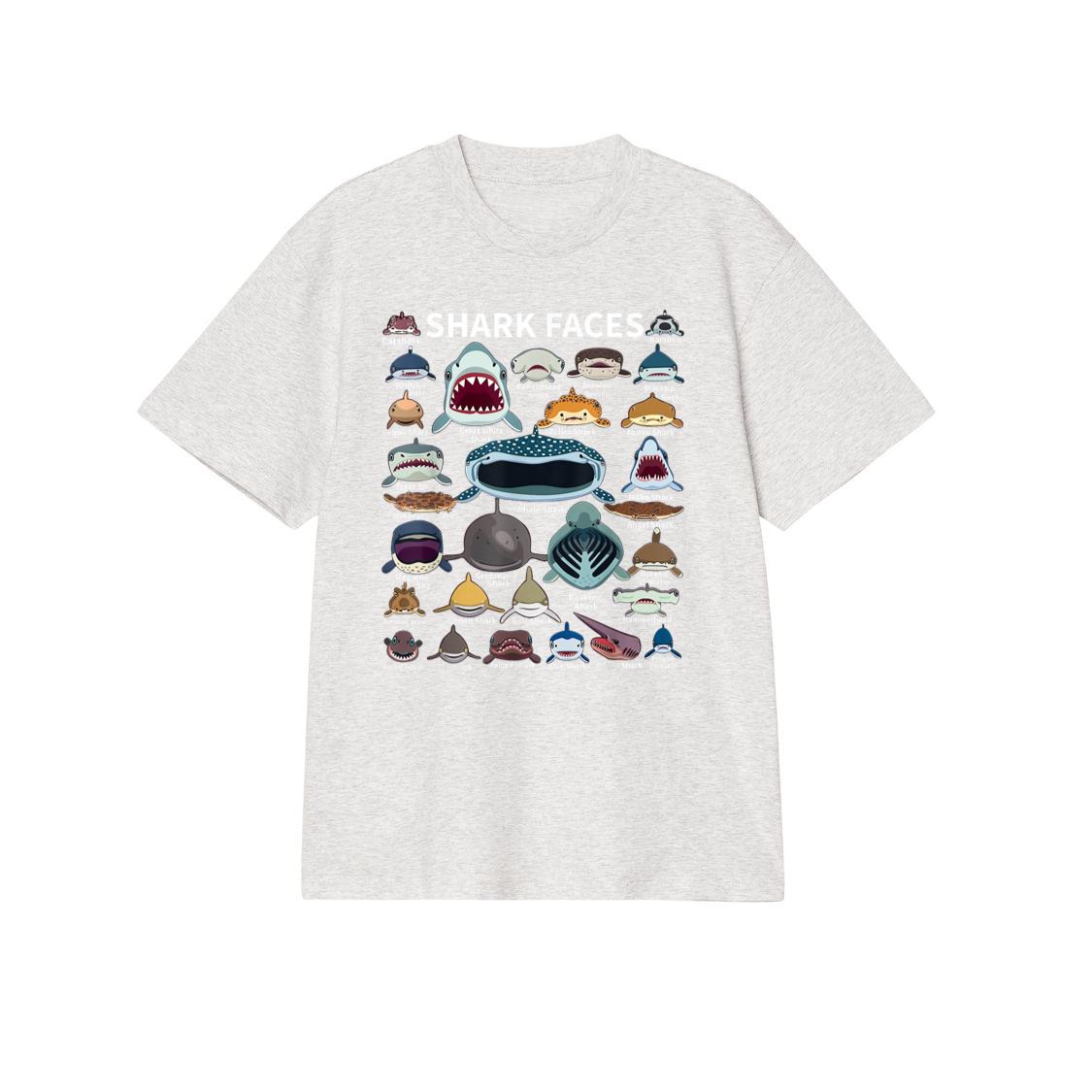 Shark Faces - Type of Shark - Shark Faces of All Kinds T-Shirt