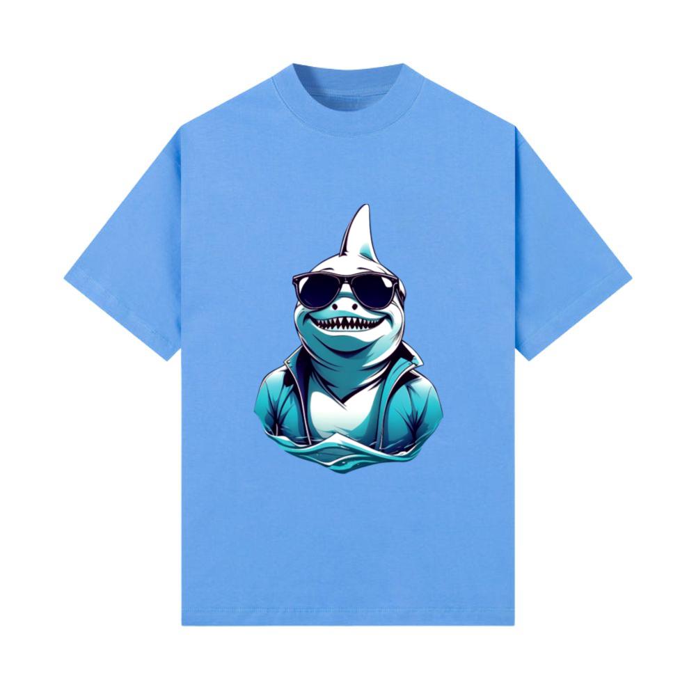 Shark Fish with Glasses Animals Lover Funny Design T-Shirt