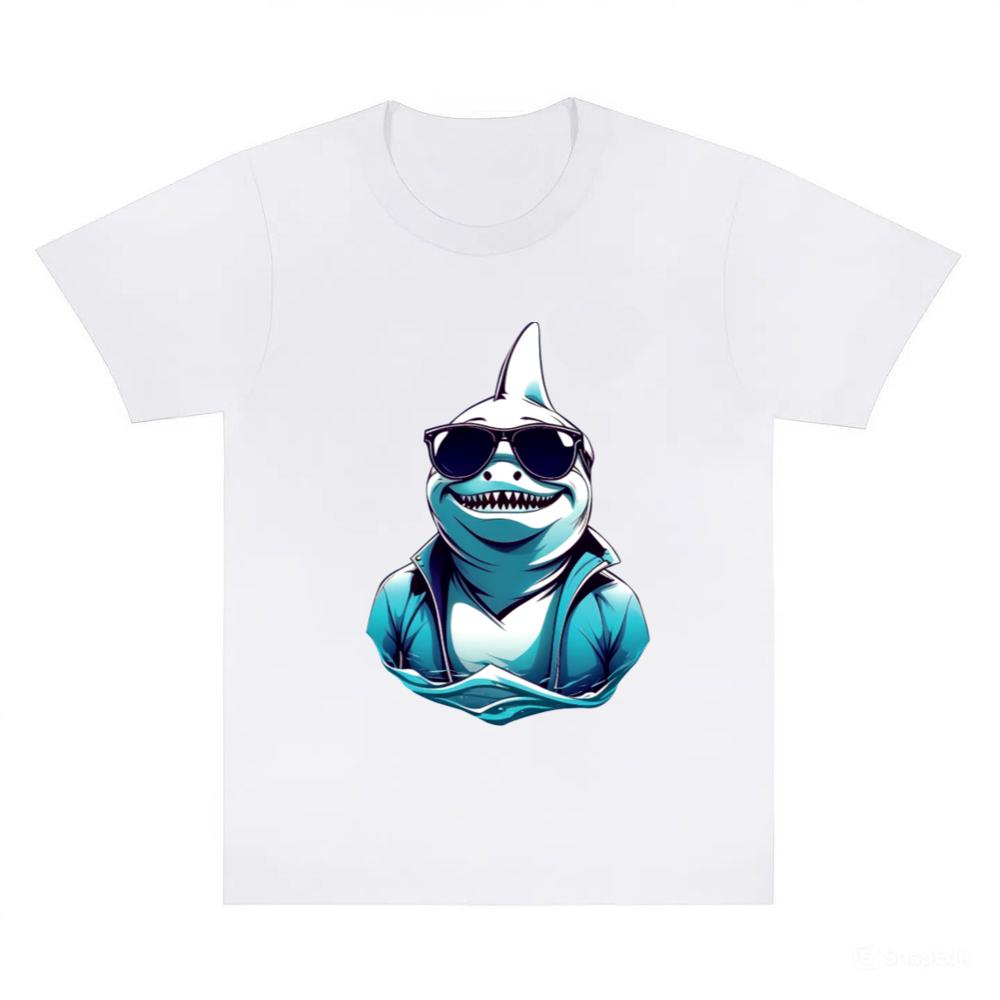 Shark Fish with Glasses Animals Lover Funny Design T-Shirts