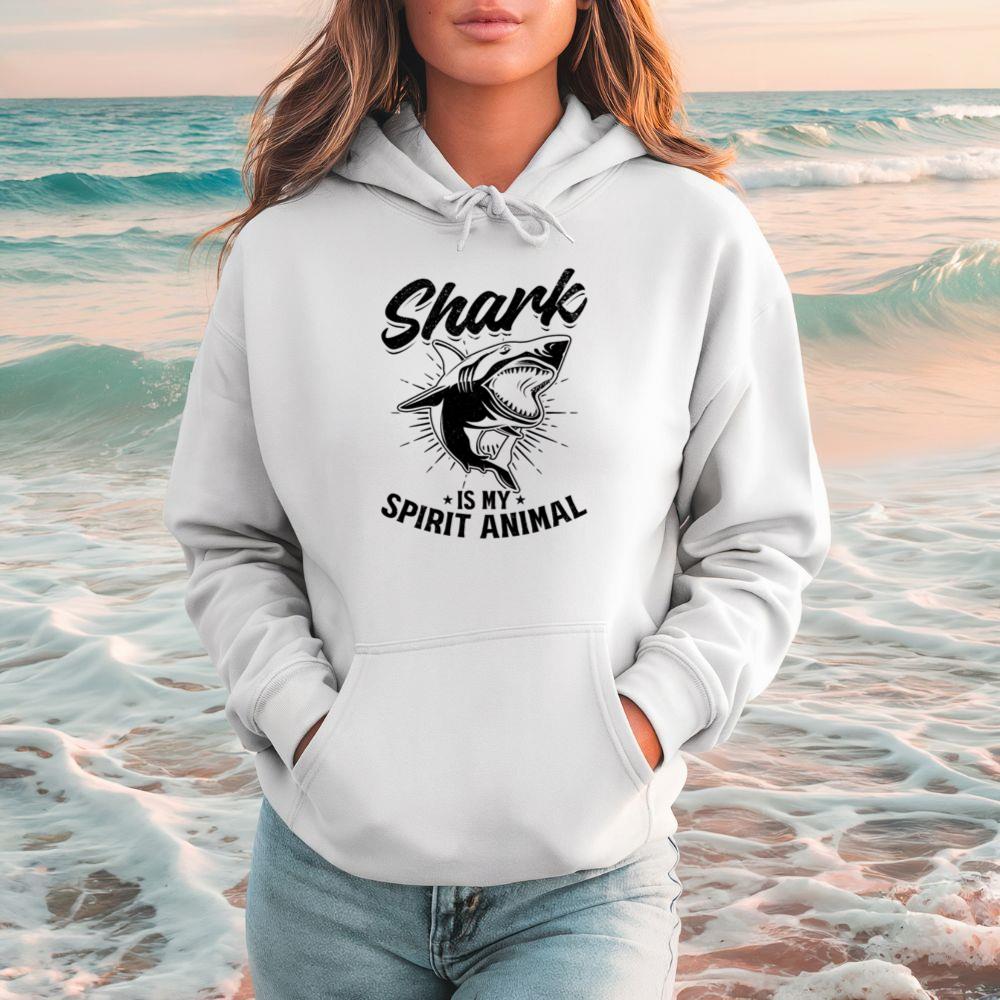 Shark Is My Spirit Animal Great White Ocean Lover Hoodie