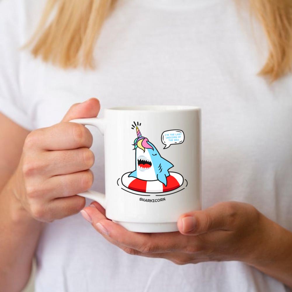 Shark Unicorn of the Sea Funny Ocean Cute Animal Mug