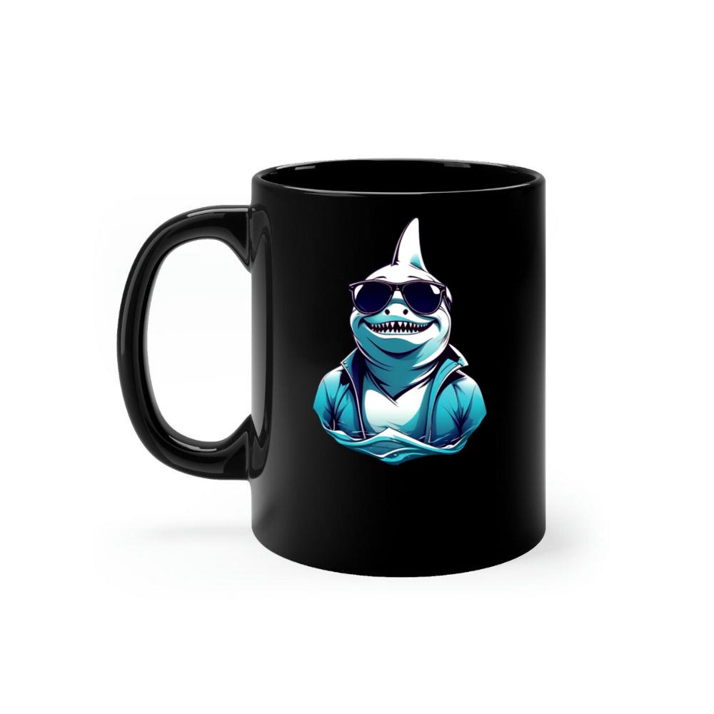 Shark with Glasses Funny Animal Lover Gift Mug