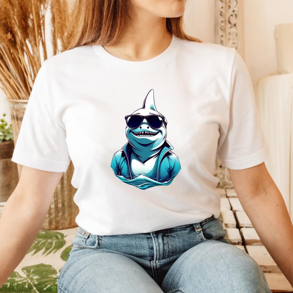 Shark with Glasses Funny Animal Lover Gift T-Shirt