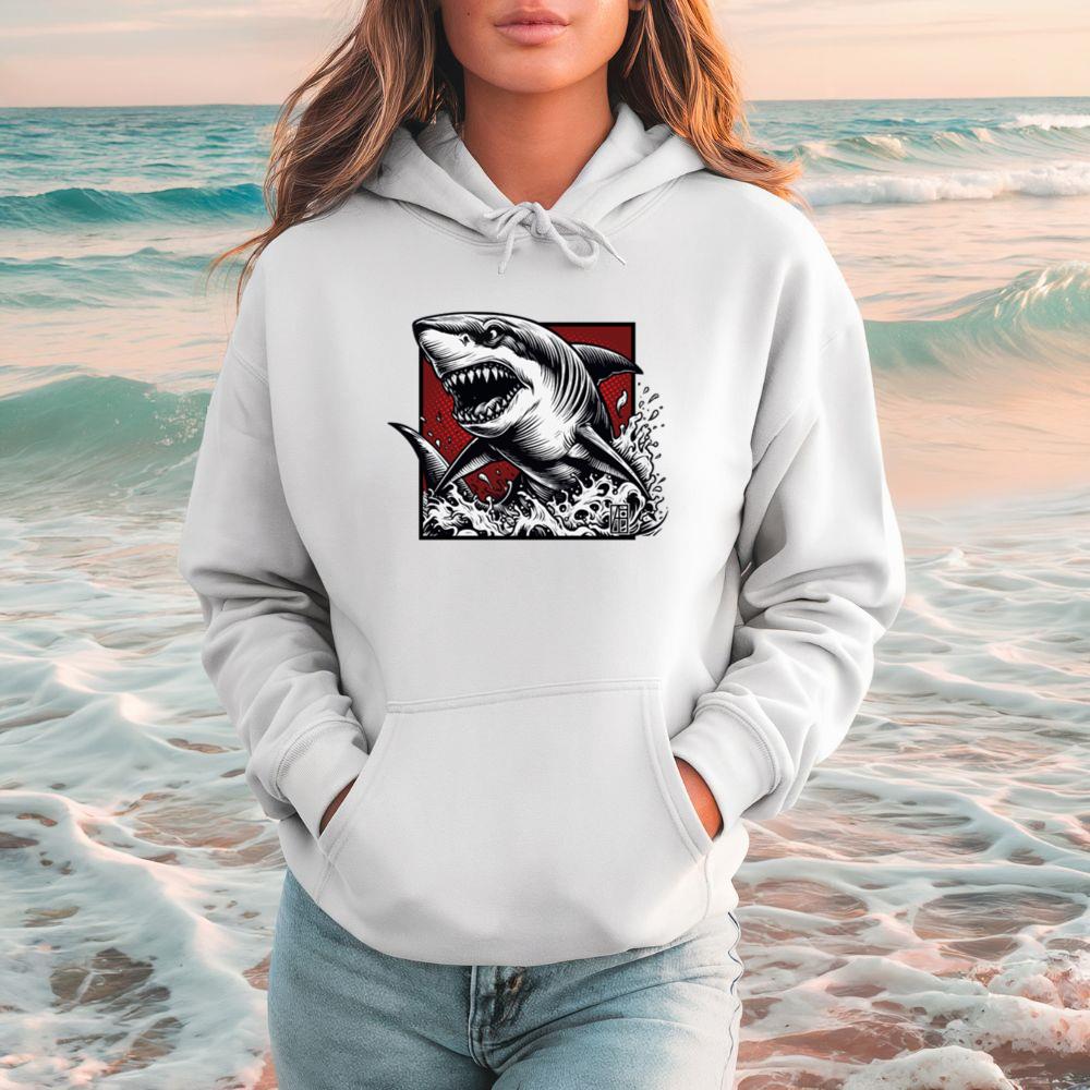 Shark Zombie Monster Sea Animal Funny Cartoon Hoodie