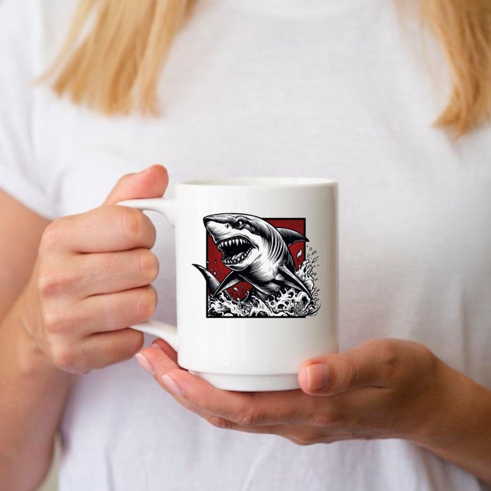 Shark Zombie Monster Sea Animal Funny Cartoon Mug