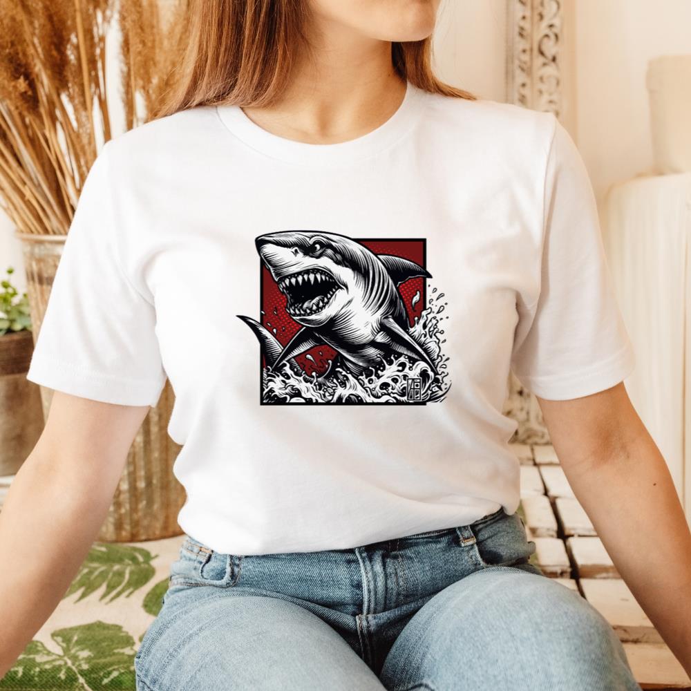 Shark Zombie Monster Sea Animal Funny Cartoon T-Shirt