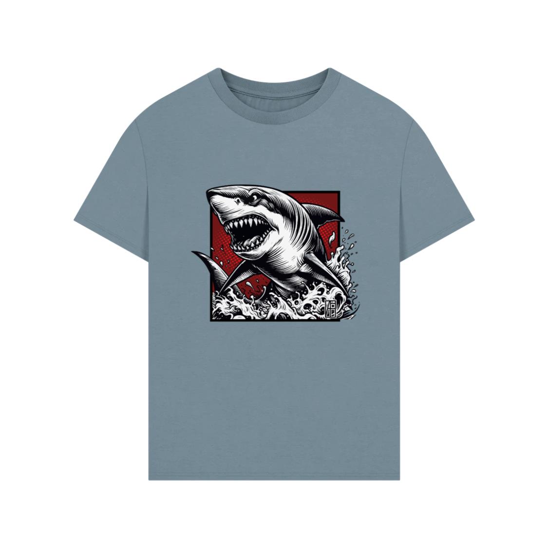 Shark Zombie Monster Sea Animal Funny Cartoon TShirts Anhand