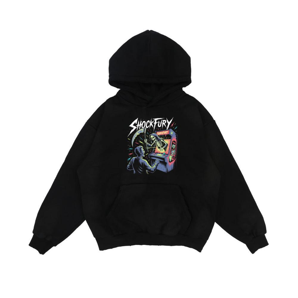 Shocktury Retro Arcade Horror Design Hoodie