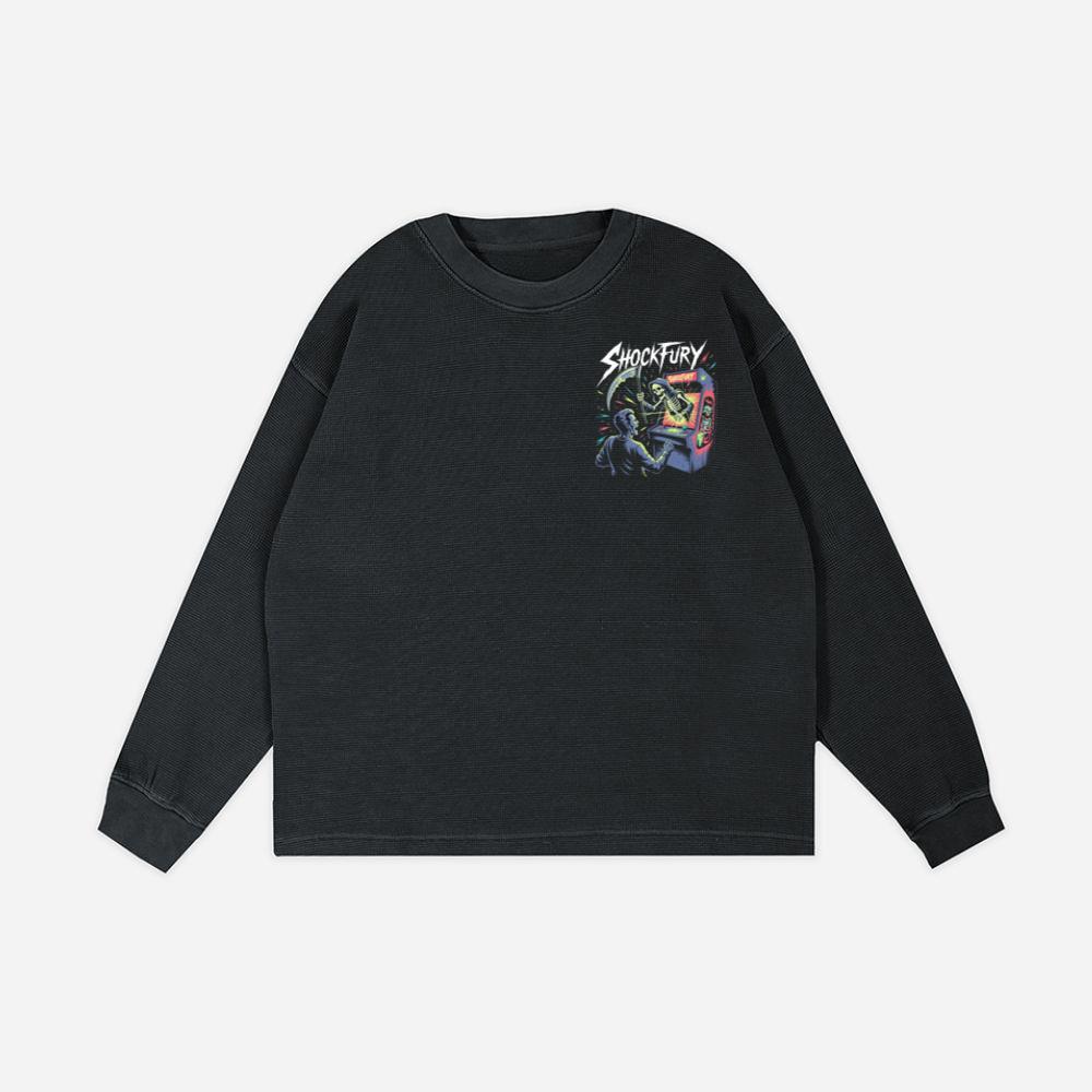 Shocktury Retro Arcade Horror Design Sweatshirt