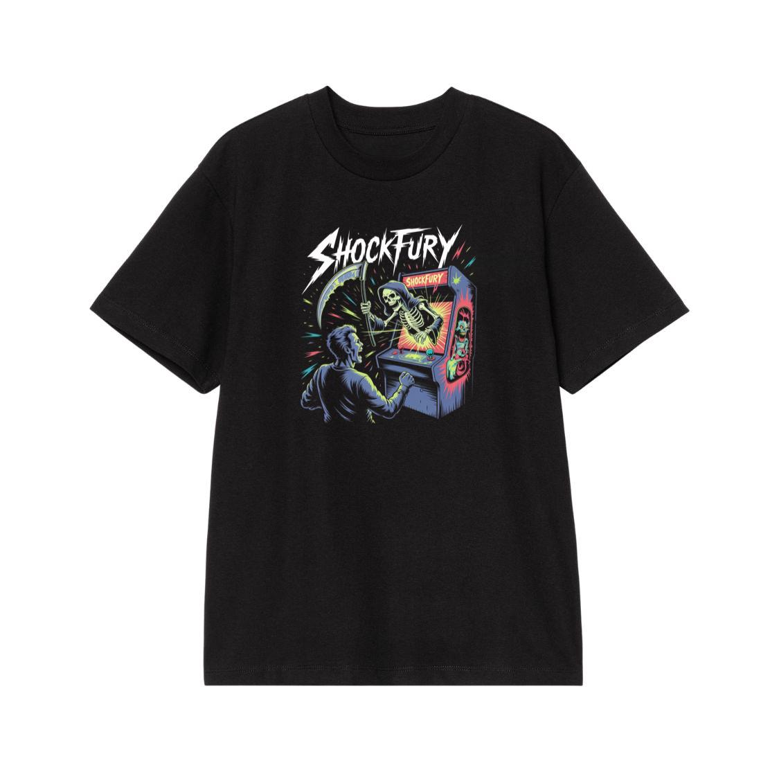 Shocktury Retro Arcade Horror Design T-Shirt