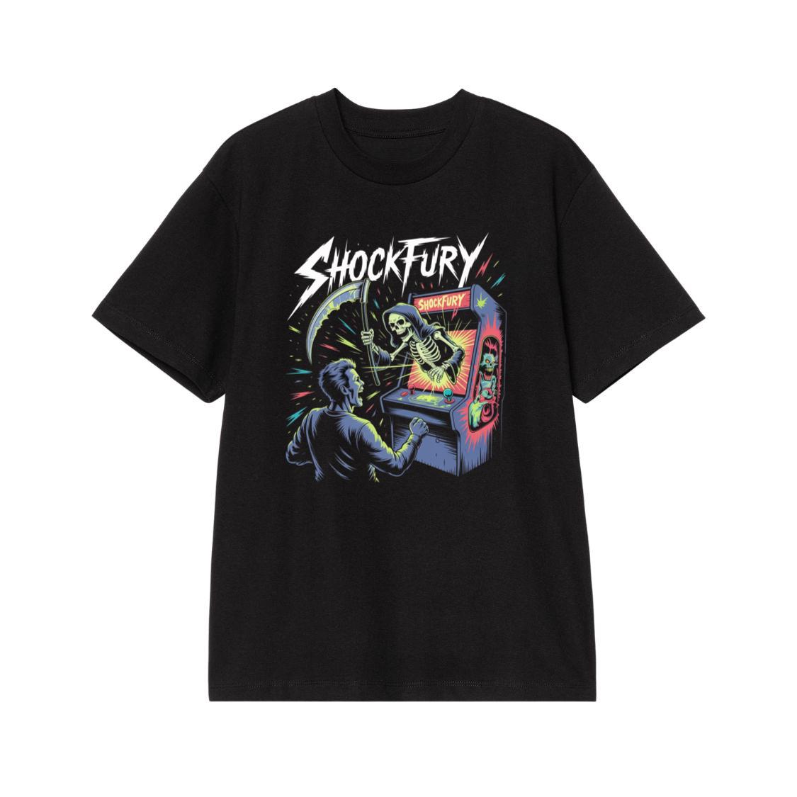 Shocktury Retro Arcade Horror Design T-Shirt