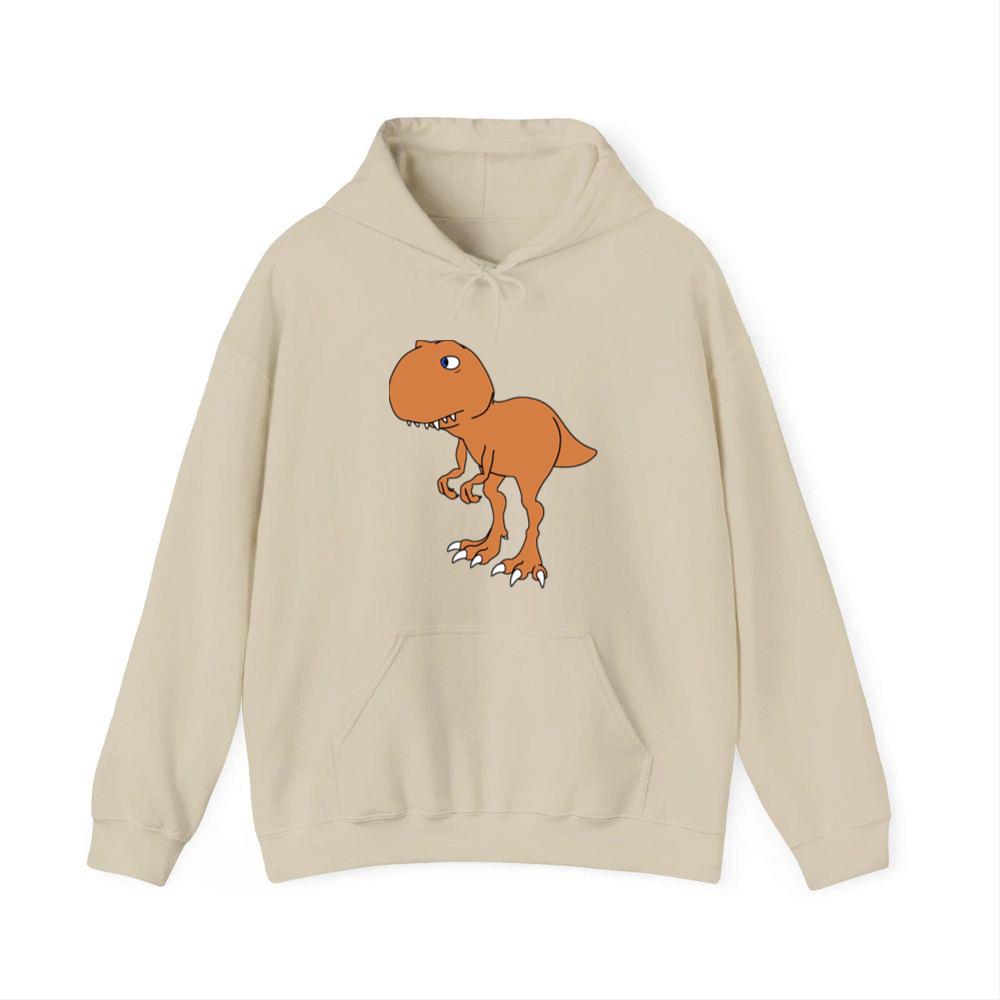 Shy Brown Cartoon Tyrannosaurus Rex Hoodies