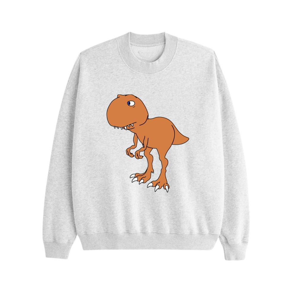 Shy Brown Cartoon Tyrannosaurus Rex Sweatsrhits