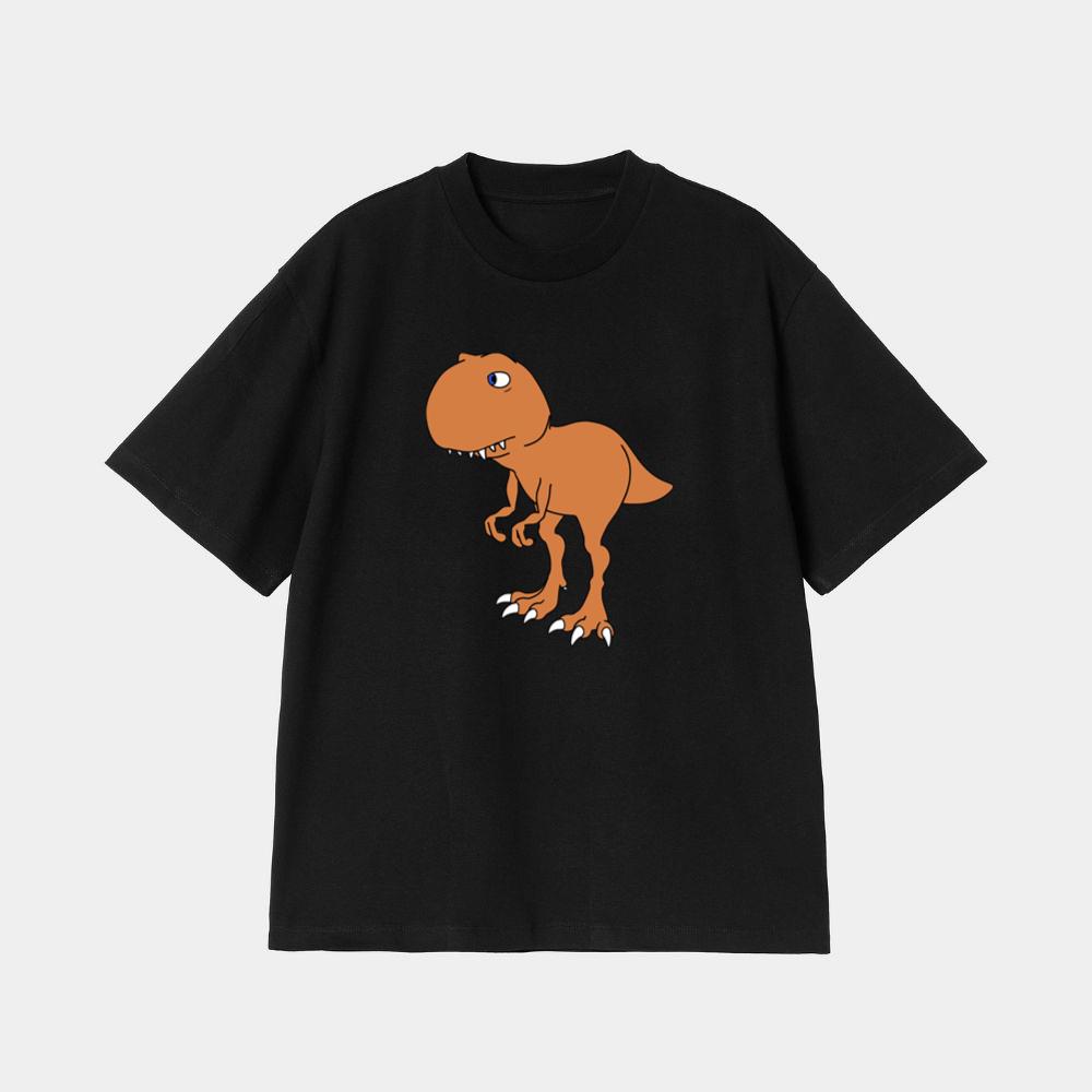 Shy Brown Cartoon Tyrannosaurus Rex T-Shirt