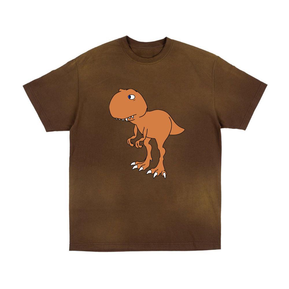 Shy Brown Cartoon Tyrannosaurus Rex T-Shirts