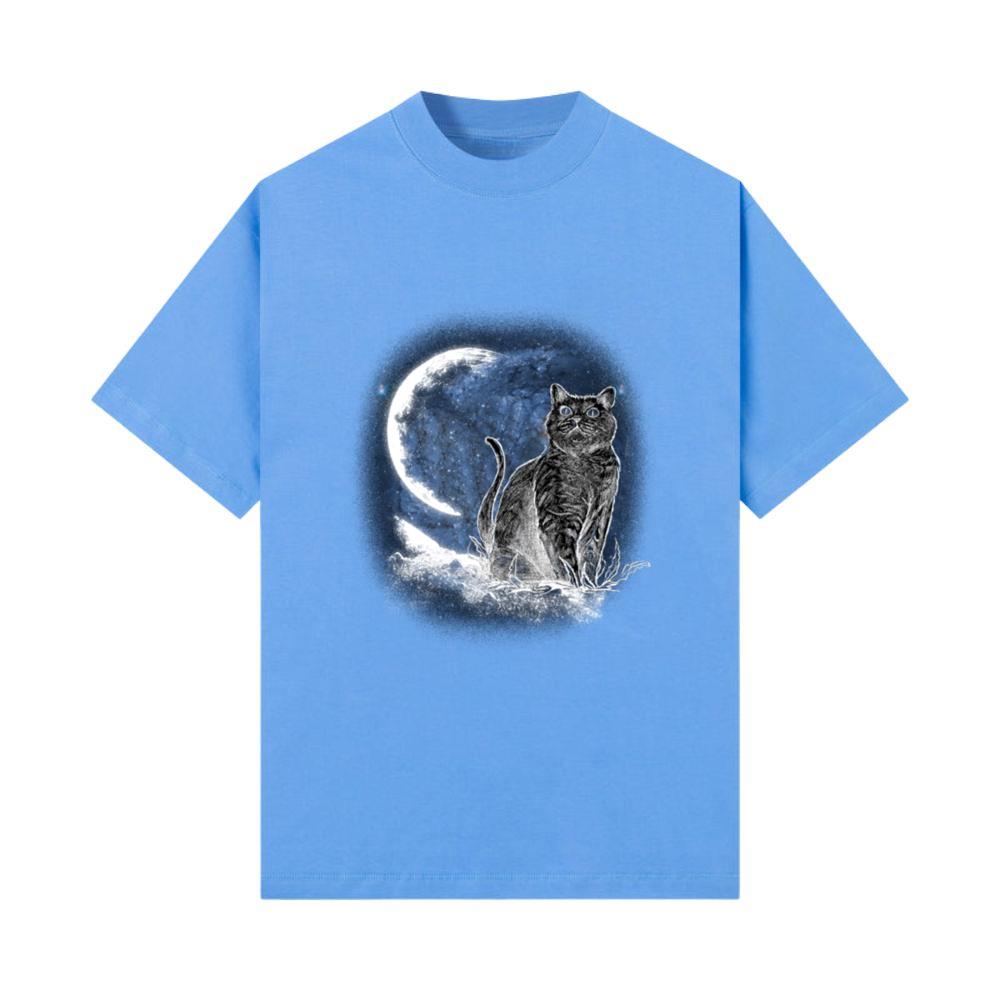 Silhouette Fantasy Cat Feline Animal Moon Decor T-Shirt