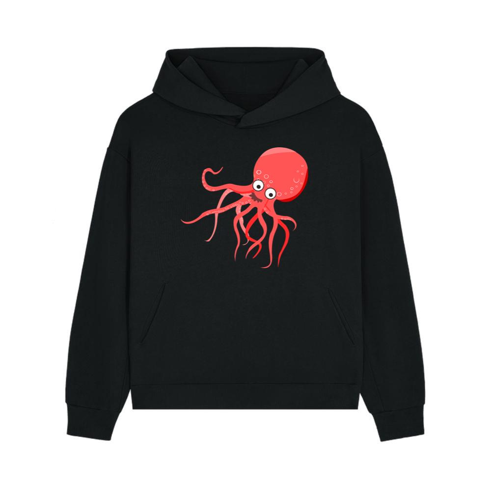 Silly Pink Octopus With Eyes Hoodie