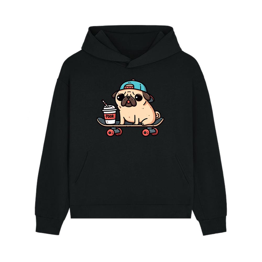 Skateboarding Pug Hoodie