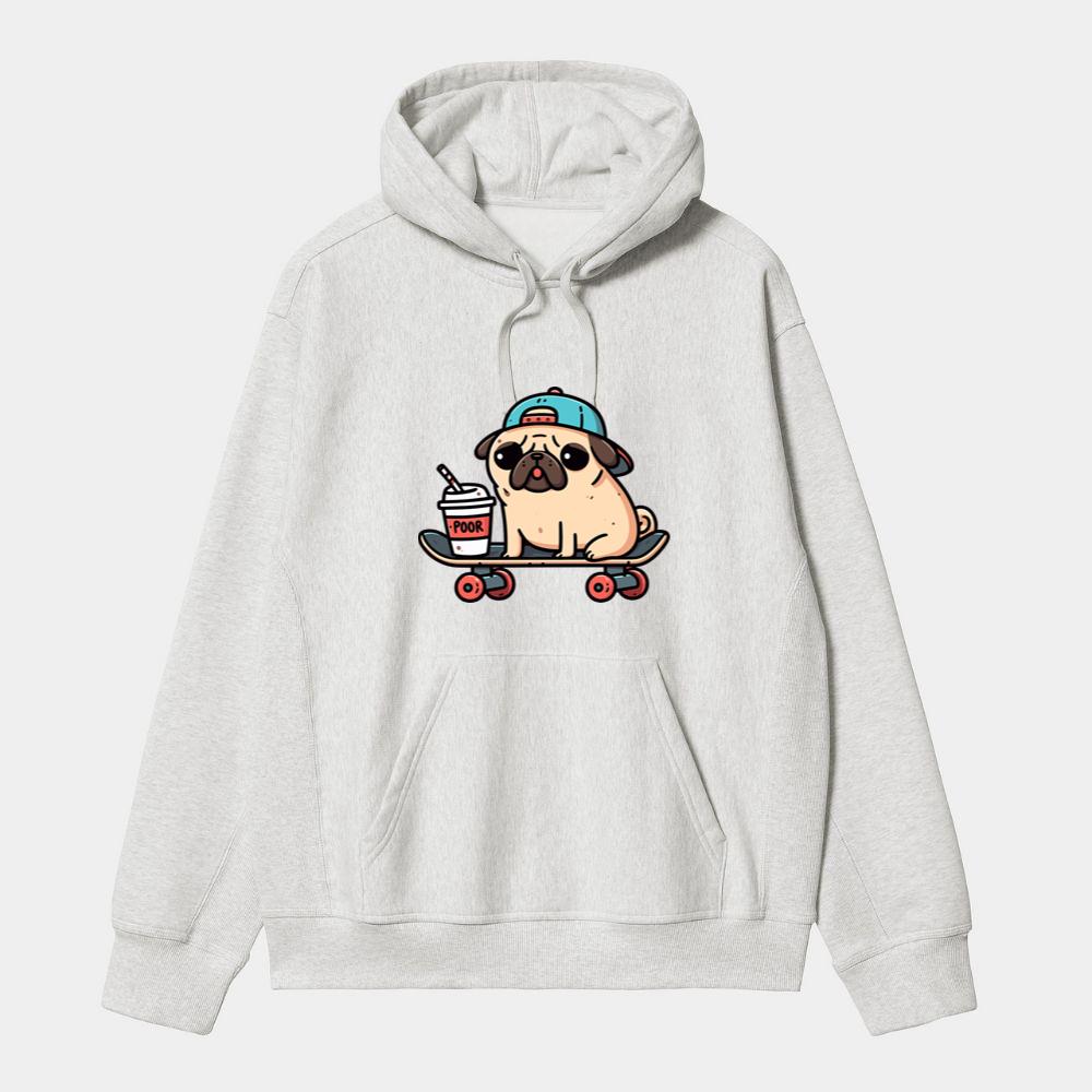 Skateboarding Pug Hoodie