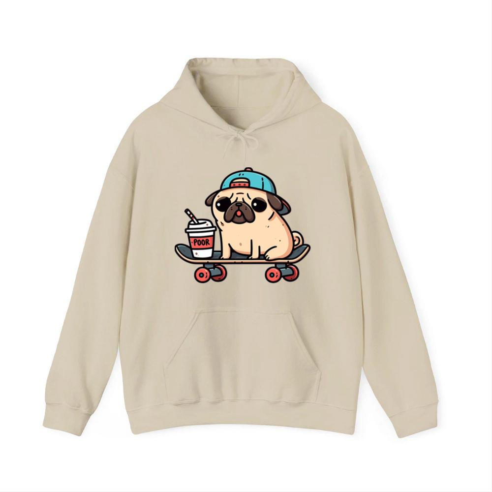 Skateboarding Pug Hoodies