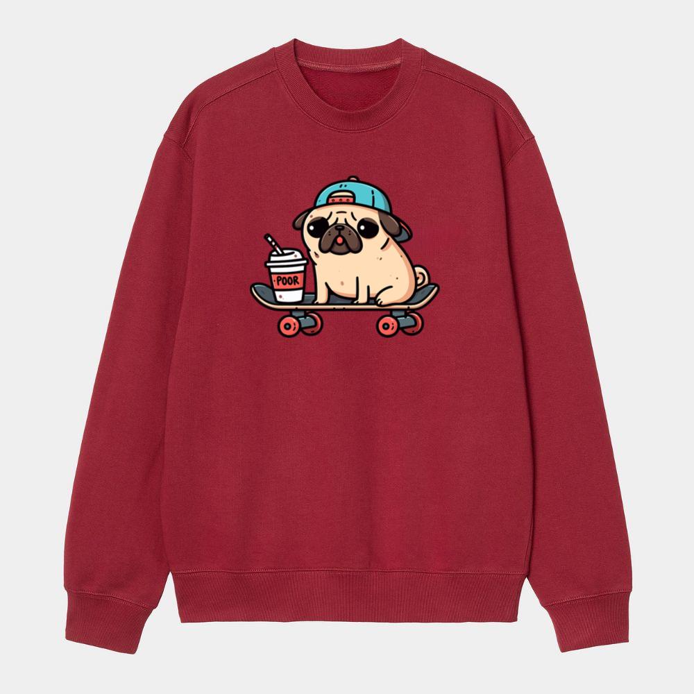 Skateboarding Pug Sweatshirt