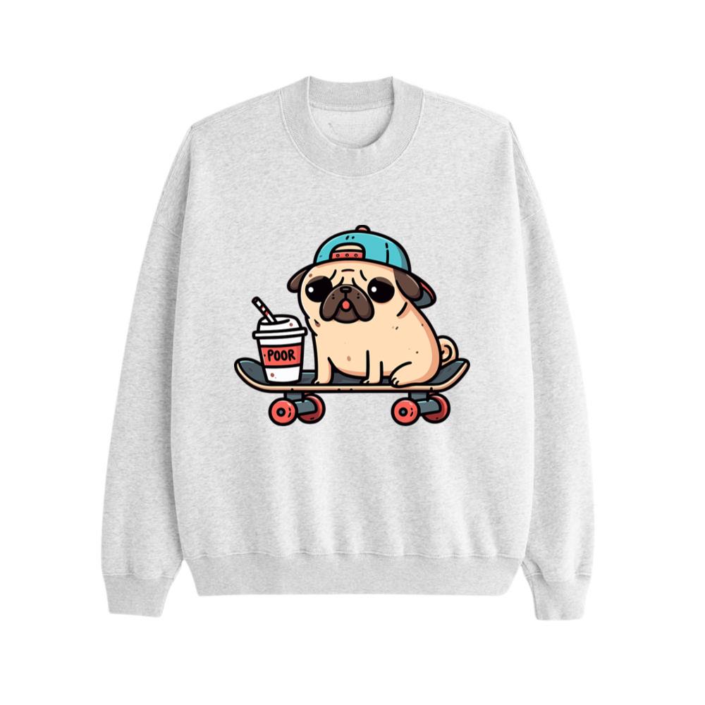 Skateboarding Pug Sweatsrhits