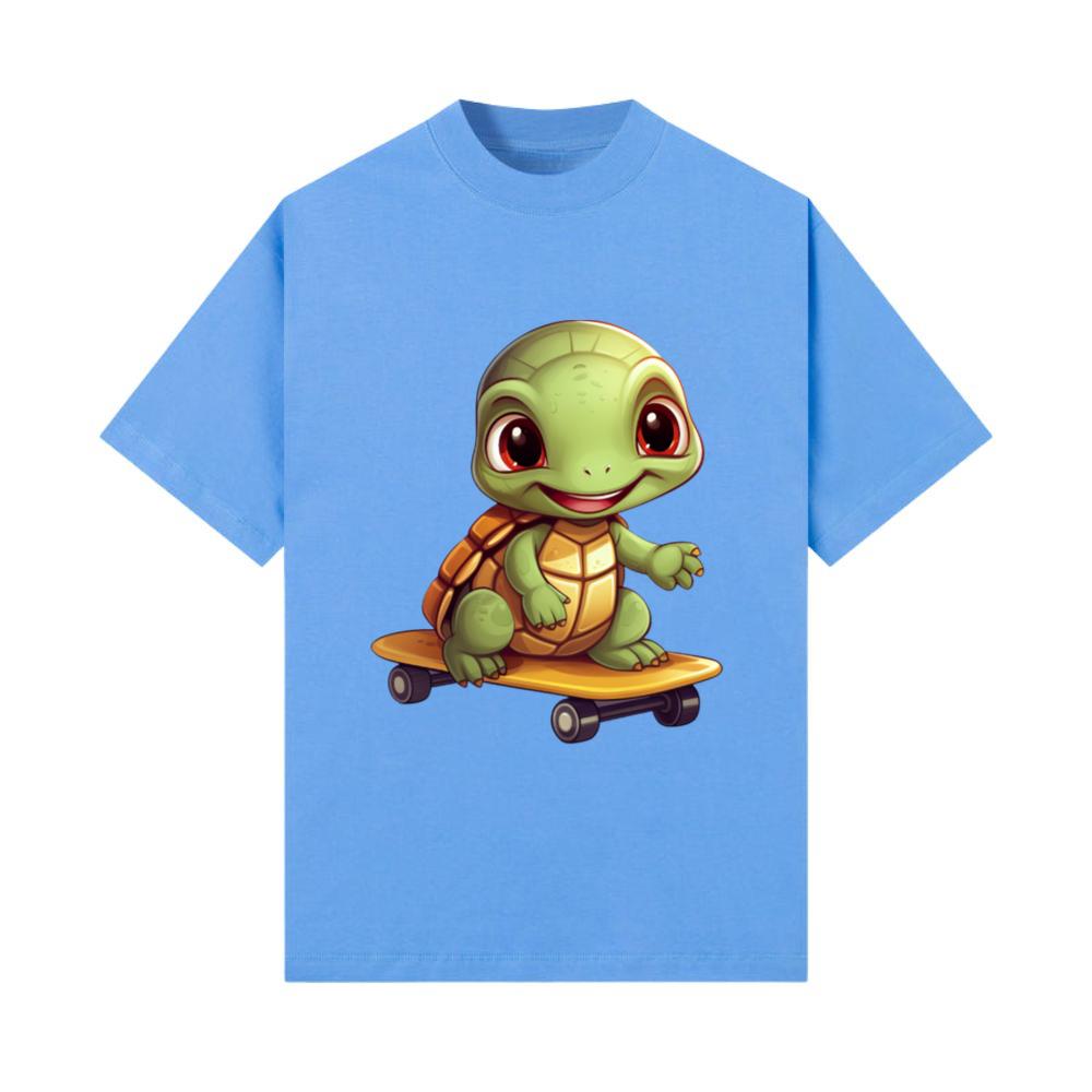 Skateboarding Turtle, Athletic Animal Design T-Shirt