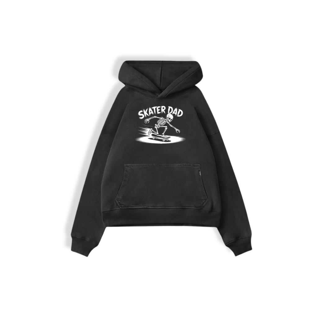Skater Dad Skeleton Skateboard Graphic Hoodie