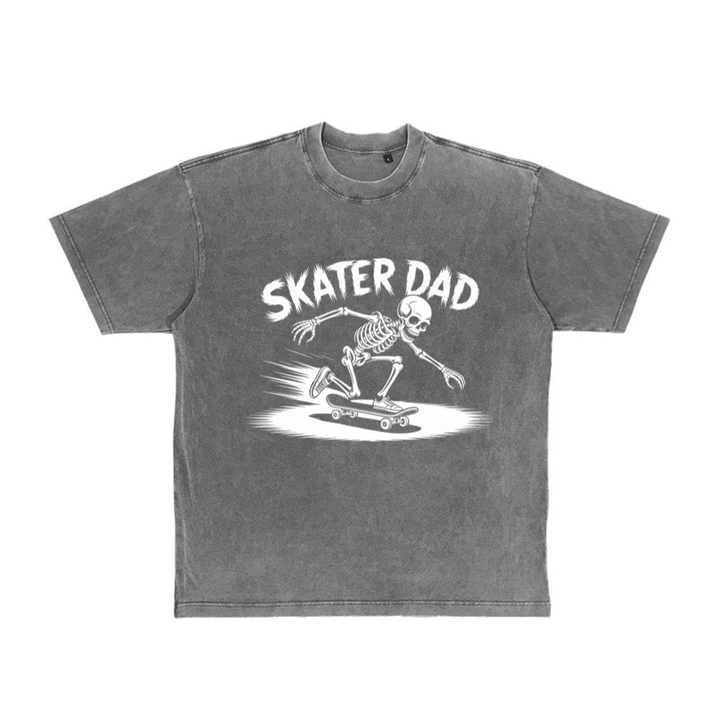 Skater Dad Skeleton Skateboard Graphic T-Shirt