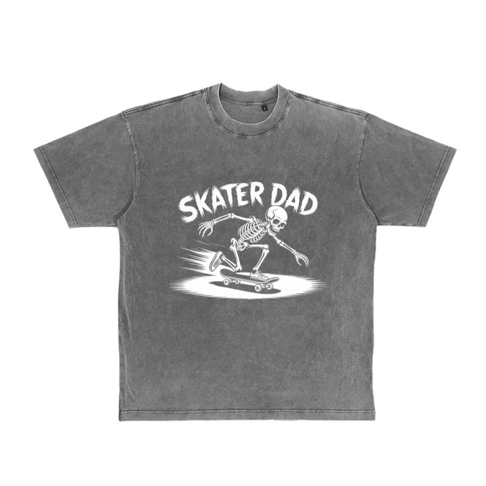 Skater Dad Skeleton Skateboard Graphic T-Shirt
