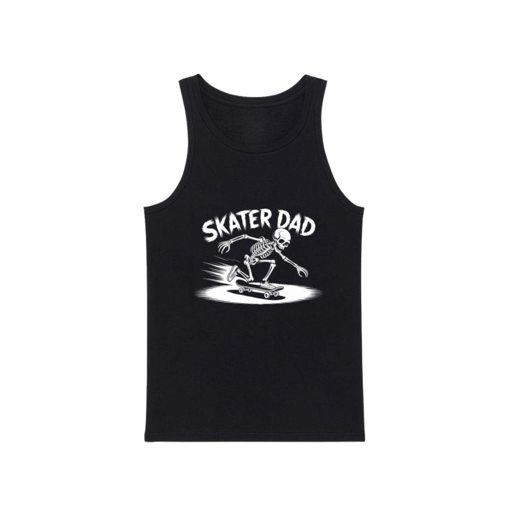 Skater Dad Skeleton Skateboard Graphic Tank Top
