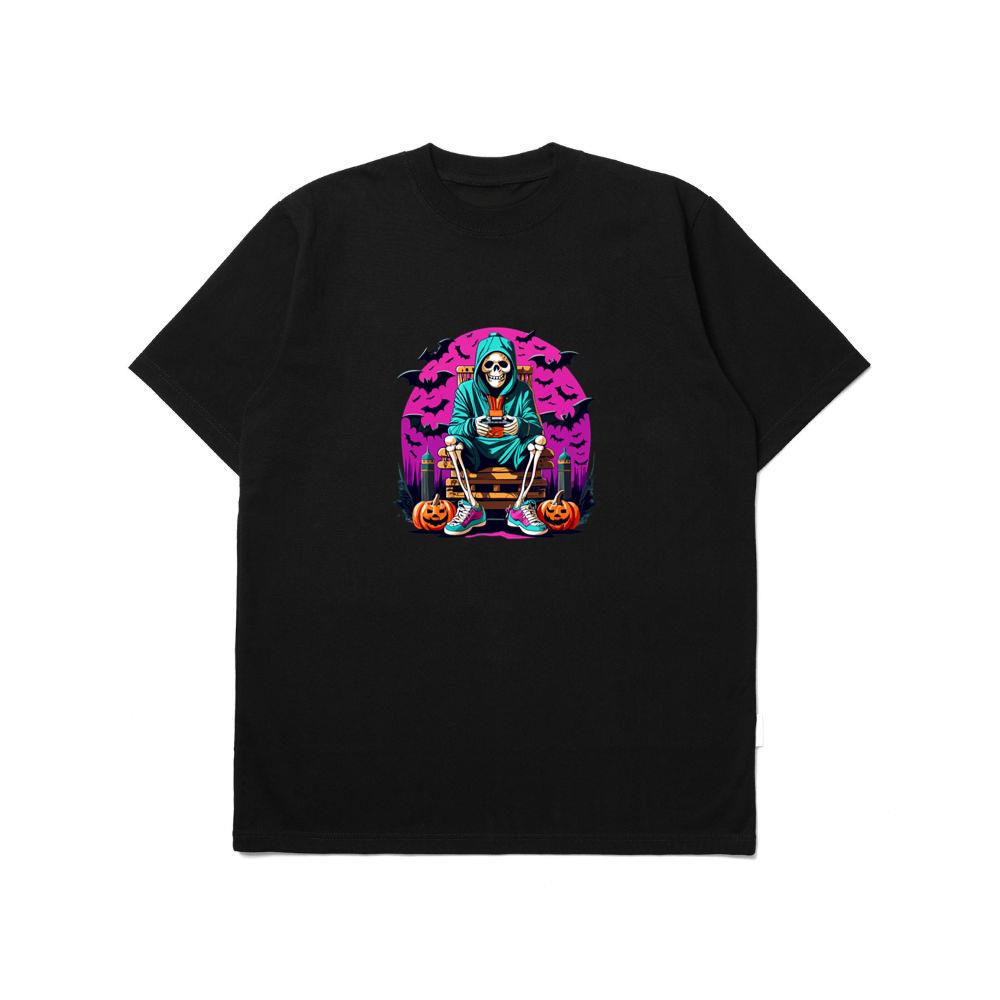 Skeleton Gamer On Halloween TShirts Vibesline