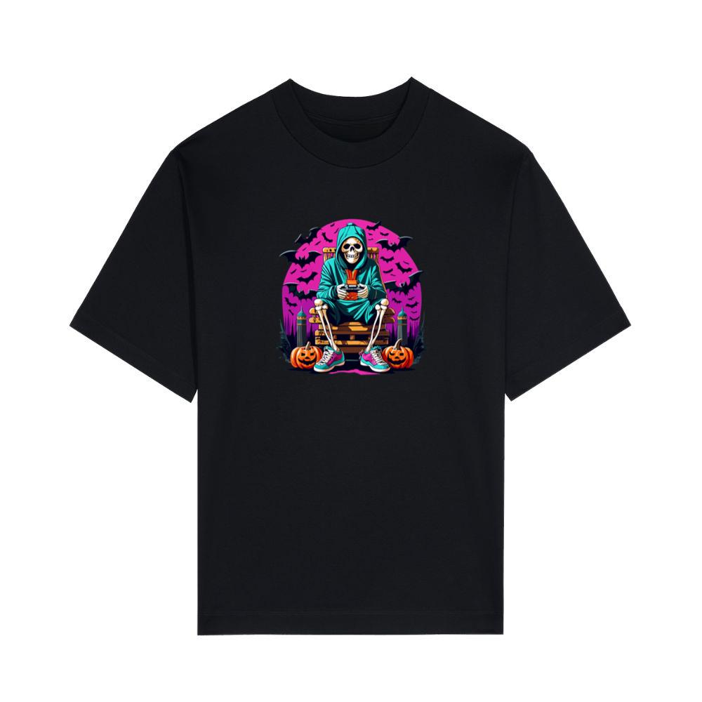 Skeleton Gamer On Halloween T-Shirts