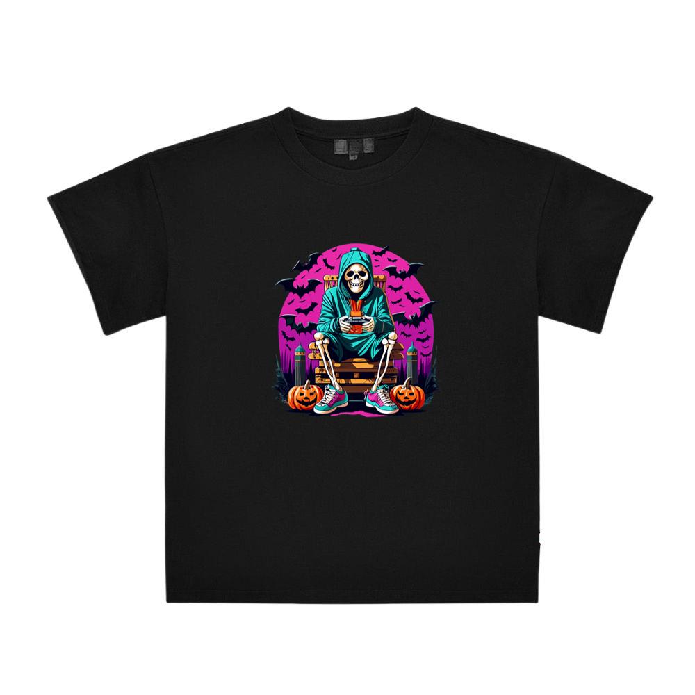 Skeleton Gamer On Halloween T-Shirts