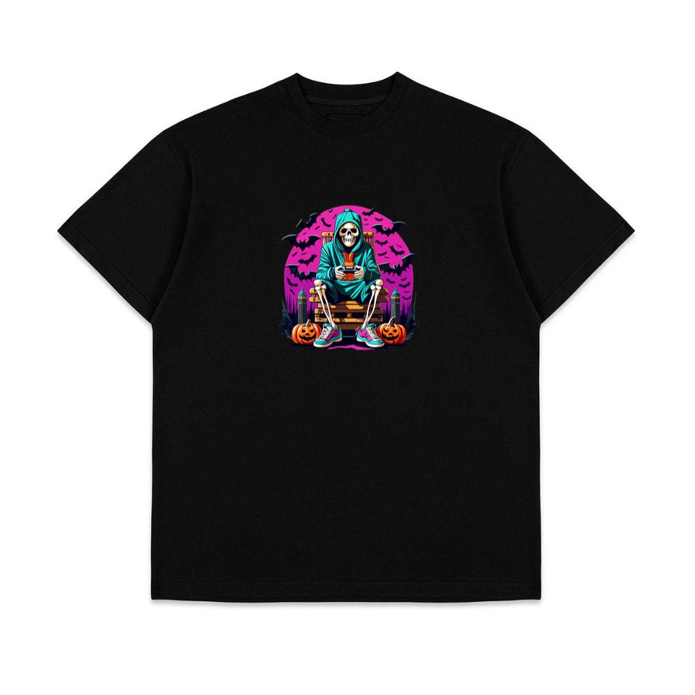 Skeleton Gamer On Halloween T-Shirts