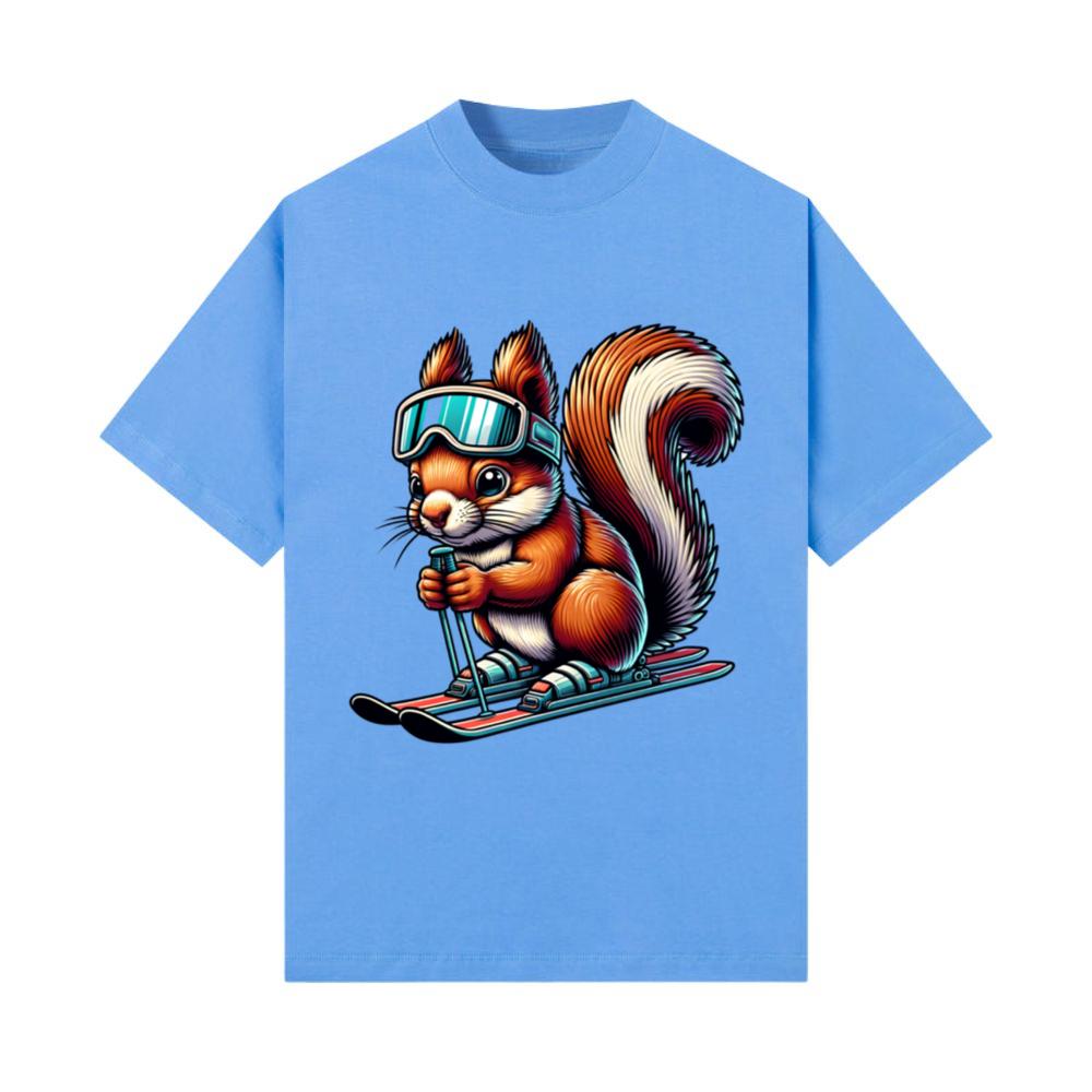 Skis Sports Squirrels Nuts Animal Lovers T-Shirt