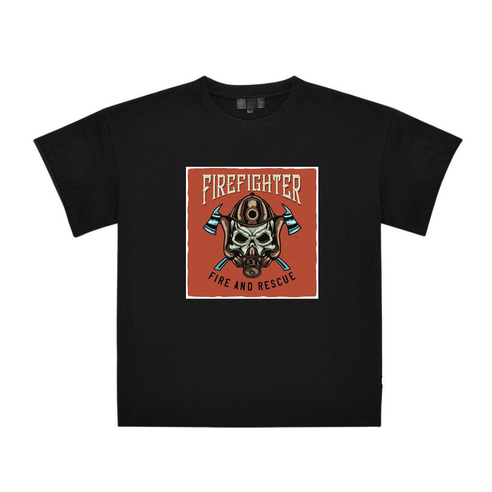 Skull in Firefighter Helmet and Mask T-Shirts