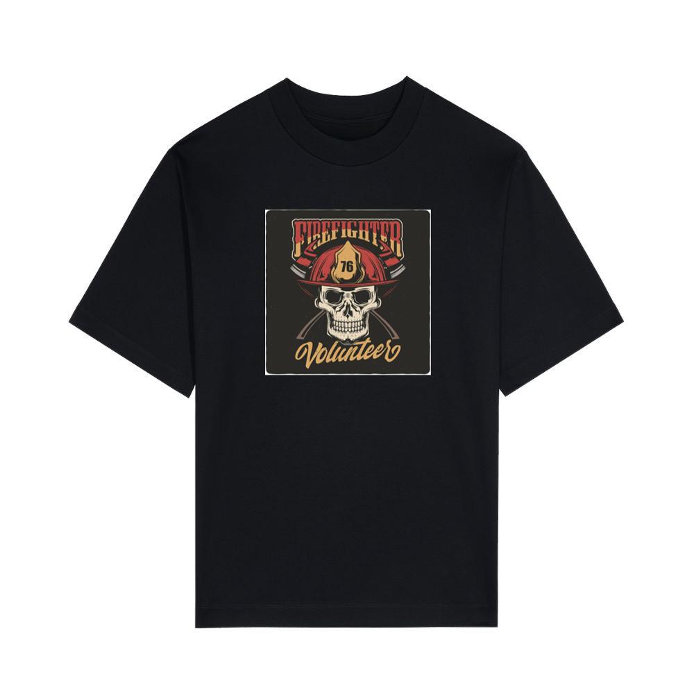 Skull in Firefighter Helmet T-Shirts